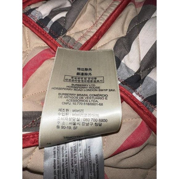 BURBERRY Red & Beige Check Diamond Quilted Nova Check Utility Jacket Size XS - Picture 12 of 16